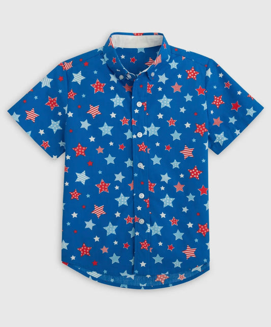 Stars Shortsleeve Button-up